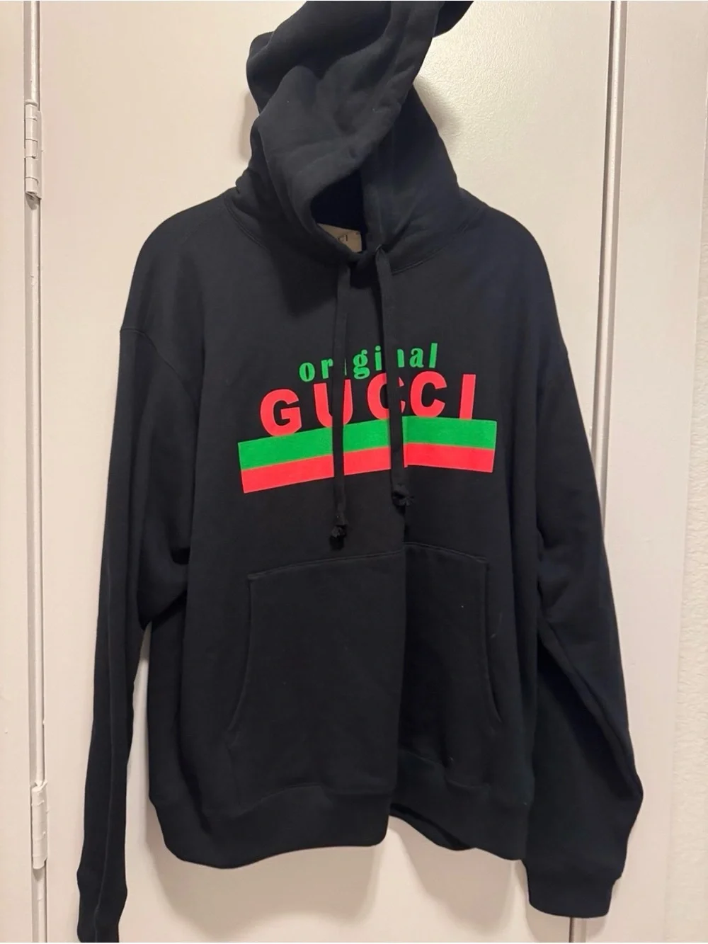 Gucci Original Logo Graphic Hoodie Black Red Green Men’s Size Small NWT $1,250